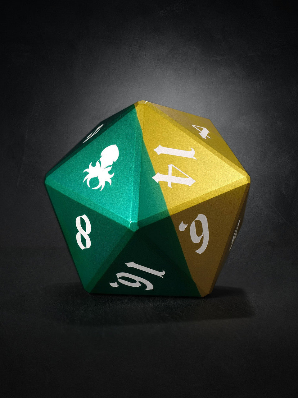 Vulcan: Sylvan Knight 75mm Green and Yellow Precision Aluminum Single D20